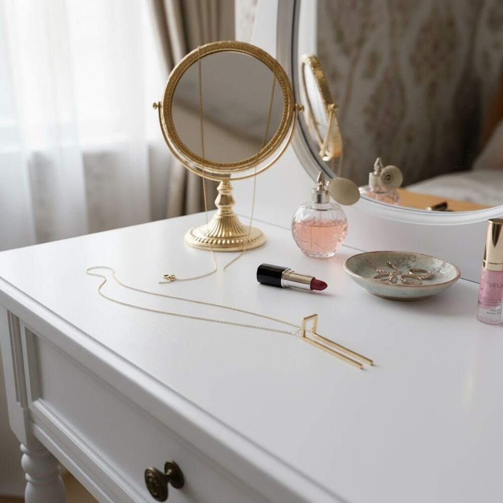3/$25 - Gold Geometric Pendant Necklace Minimalist Open Shape Modern Style